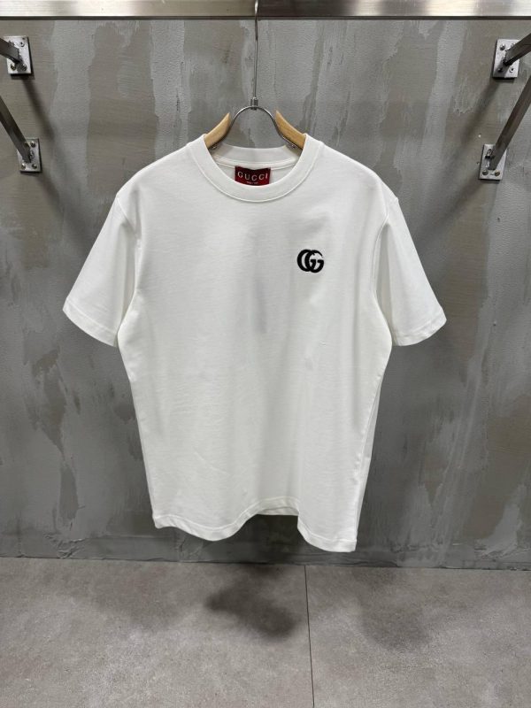 White gucci GG embroidered cotton tee - Image 3