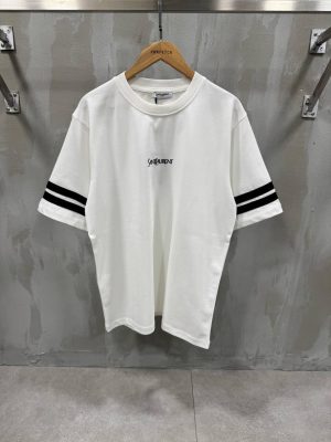 White YSL saint laurent relaxed jersey cotton tee