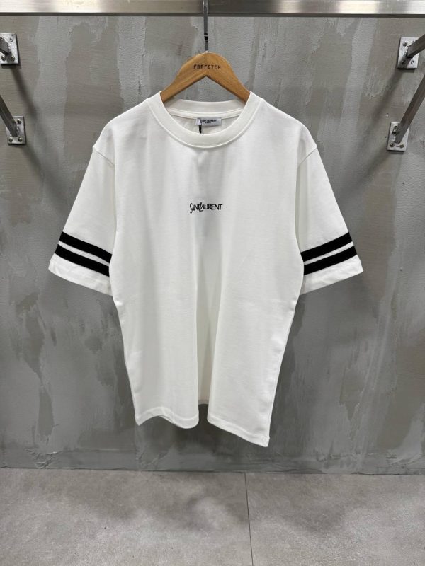 White YSL saint laurent relaxed jersey cotton tee