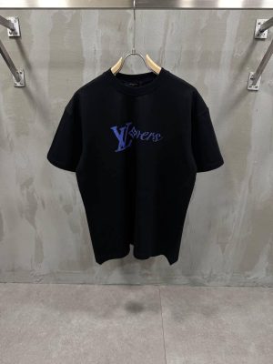Black LV shimmering signature cotton tee