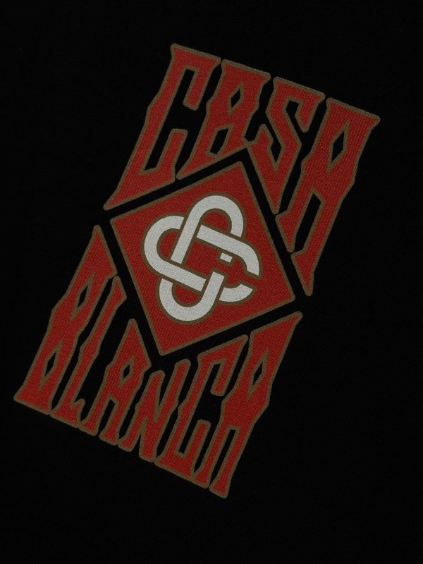 Black casablanca gothic stacked logo cotton tee - Image 4