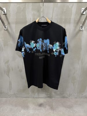Black Dolce gabbana milano DG jersey cotton tee