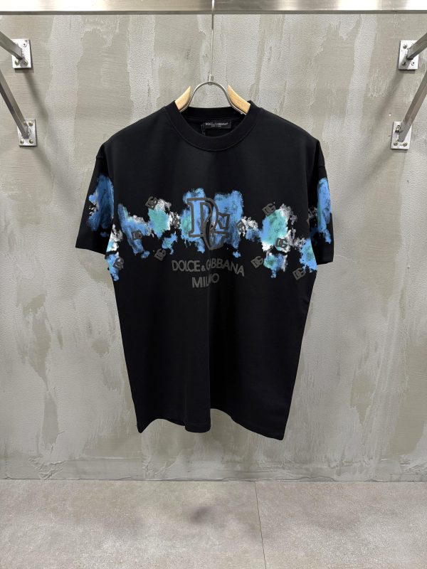 Black Dolce gabbana milano DG jersey cotton tee