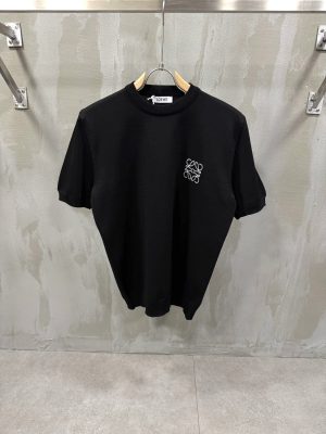 Black loewe logo knitwear cotton tee