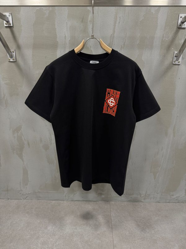 Black casablanca gothic stacked logo cotton tee - Image 7