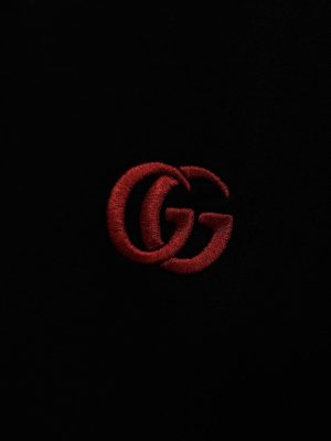 Black gucci GG embroidered cotton tee