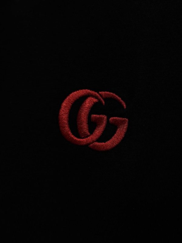 Black gucci GG embroidered cotton tee - Image 2