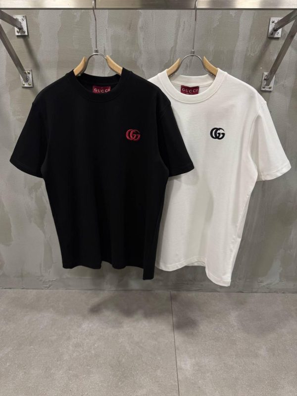 Black gucci GG embroidered cotton tee - Image 3