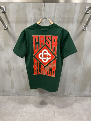 Green casablanca gothic stacked logo cotton tee