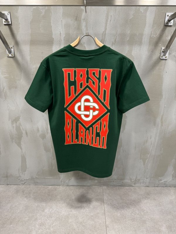 Green casablanca gothic stacked logo cotton tee - Image 2