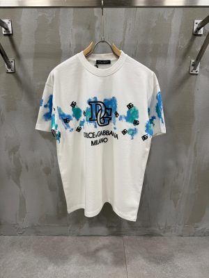 White Dolce gabbana milano DG jersey cotton tee