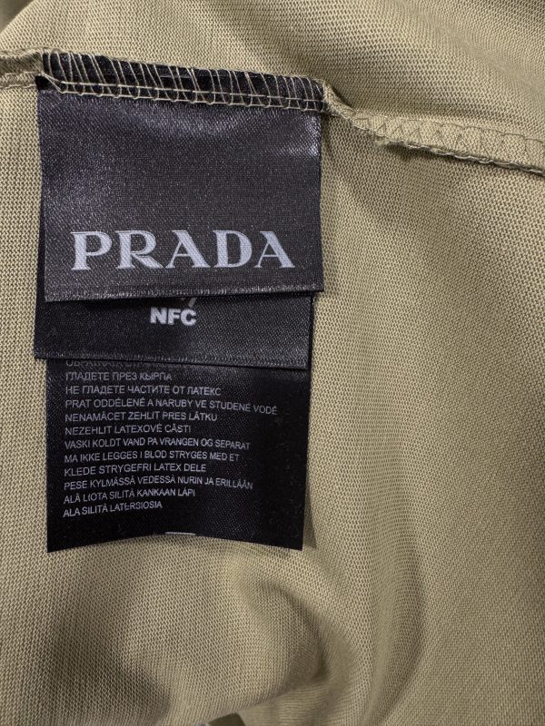 Beige prada piqué red logo cotton tee - Image 3