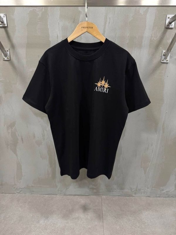 Black amiri yellow starburst cotton tee