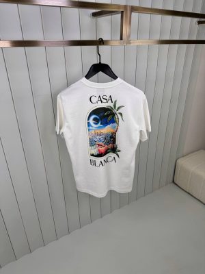 White casablanca LA night cotton tee