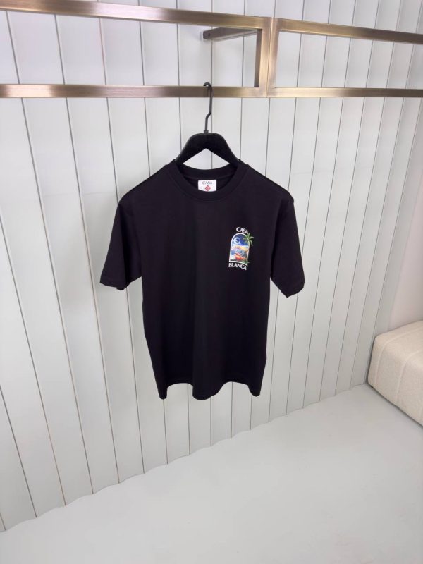 Black casablanca LA night cotton tee