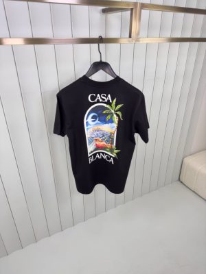 Black casablanca LA night cotton tee