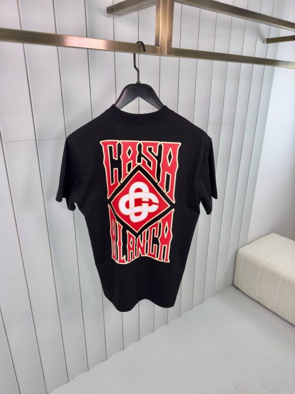 Black casablanca gothic stacked logo cotton tee - Image 2