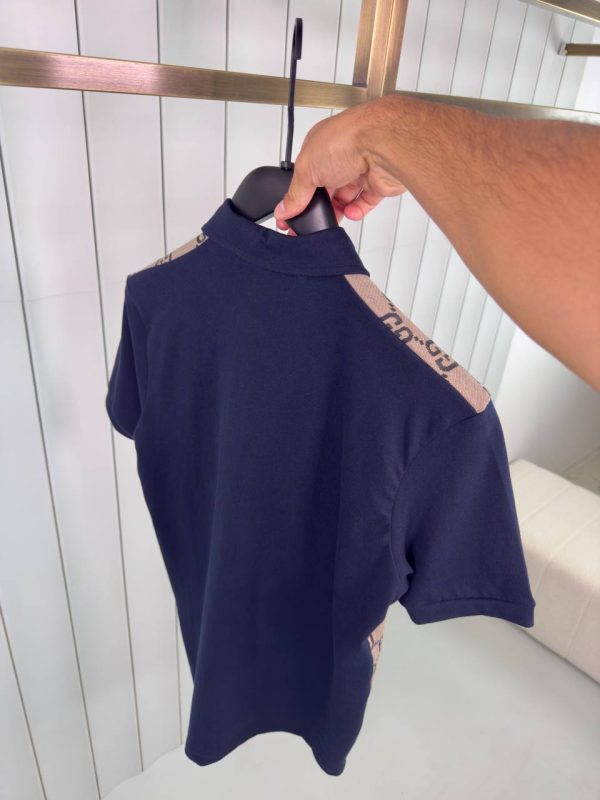 Beige gucci max GG silk cotton polo tee - Image 3