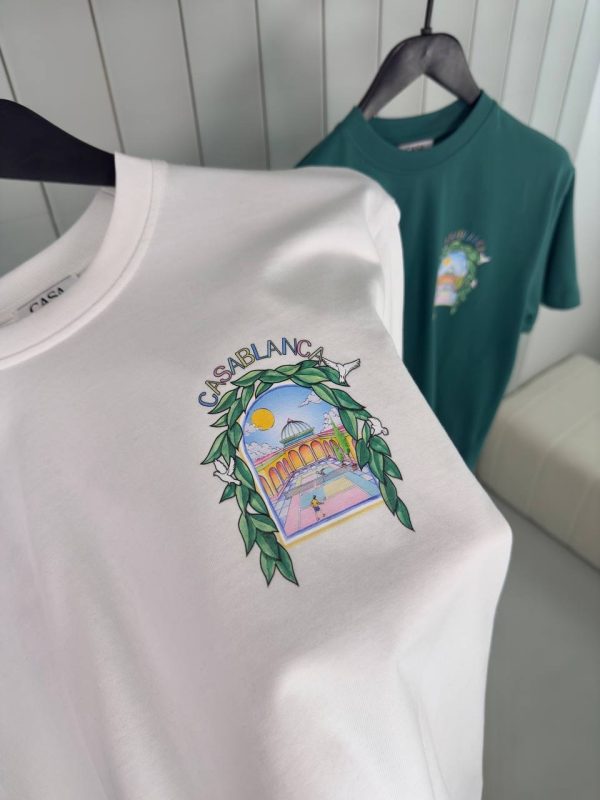 White casablanca l'arche de tennis cotton tee - Image 3