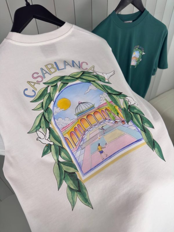 White casablanca l'arche de tennis cotton tee - Image 4