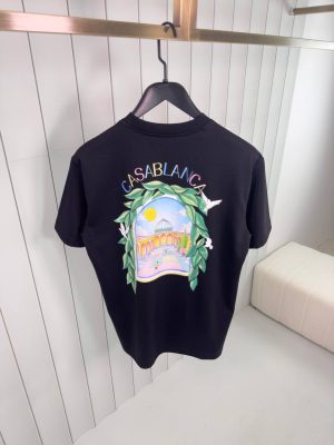 Black casablanca l’arche de tennis cotton tee
