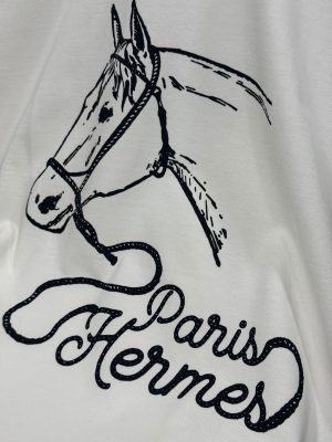 White hermes paris vintage cotton tee