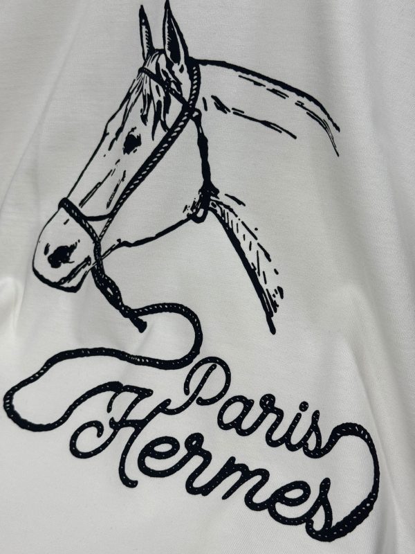 White hermes paris vintage cotton tee - Image 2