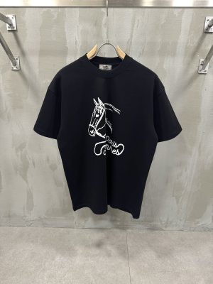 Black hermes paris vintage cotton tee