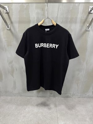 Black Burberry cotton logo tee