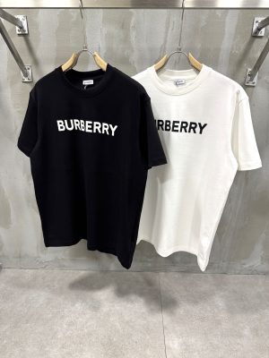 Black Burberry cotton logo tee