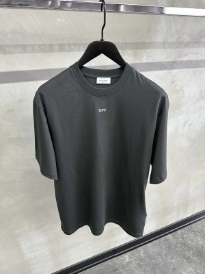 Black Off-white Stamp Mary back print cotton tee