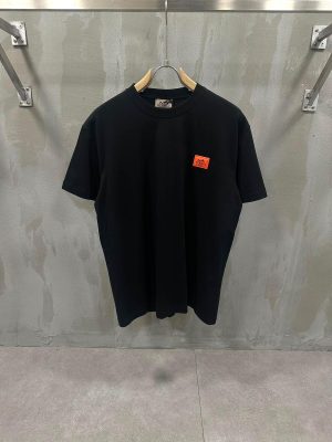 Black hermes orange logo cotton tee