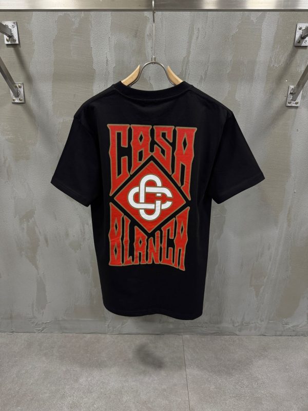 Black casablanca gothic stacked logo cotton tee - Image 3