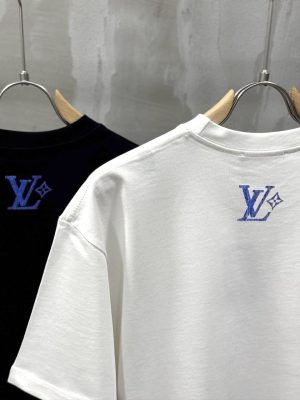 Black LV shimmering signature cotton tee