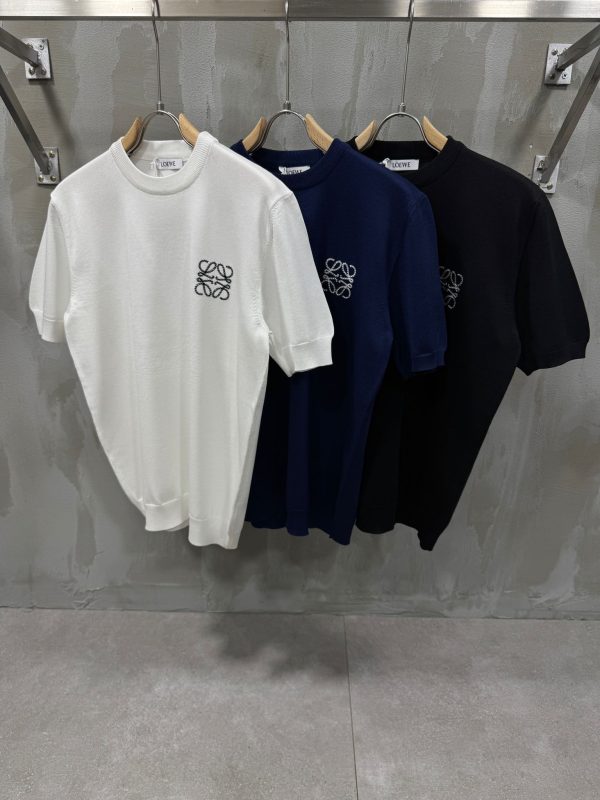 Black loewe logo knitwear cotton tee - Image 3