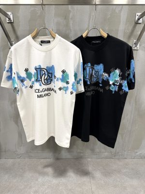 Black Dolce gabbana milano DG jersey cotton tee