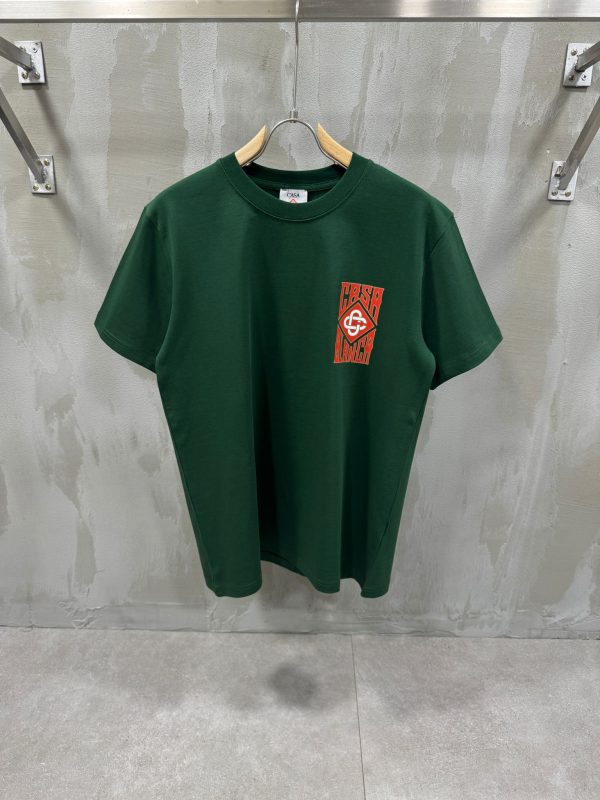 Green casablanca gothic stacked logo cotton tee