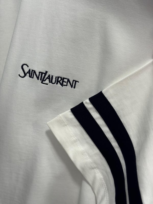 White YSL saint laurent relaxed jersey cotton tee - Image 2