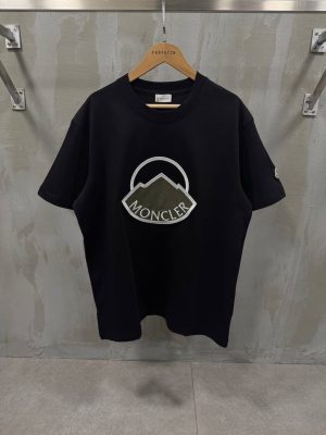 Black Moncler logo-appliquéd cotton-jersey t-shirt