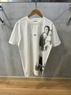 White off-white blurred mary skate cotton tee
