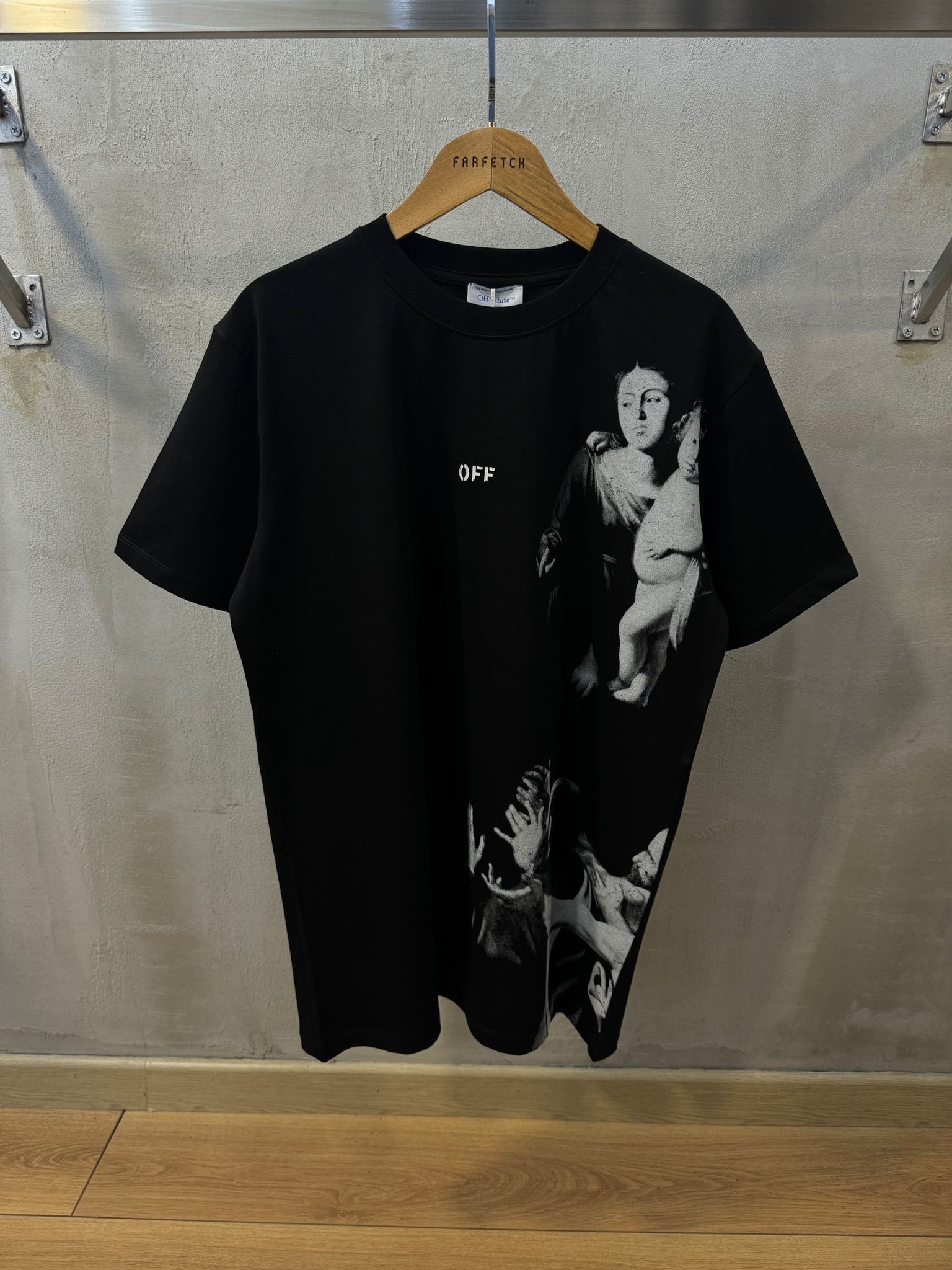 Black off-white blurred mary skate cotton tee