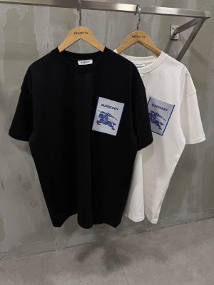 White Burberry EKD pocket logo cotton tee