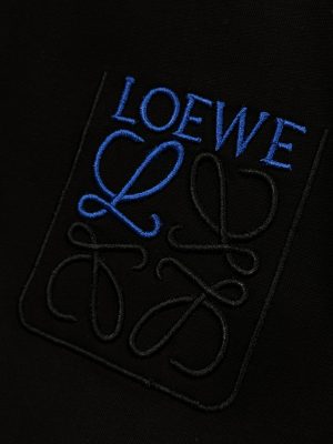 Black Loewe Anagram-embroidered blue logo relaxed-fit tee