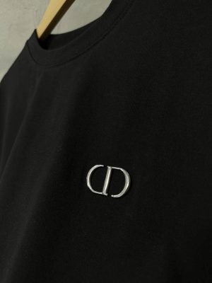 Black Dior CD icon fitted silhouette cotton T-shit