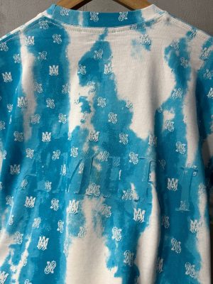 White Amiri Bleach Bandana Patch tie-dye colorway cotton t-shirt