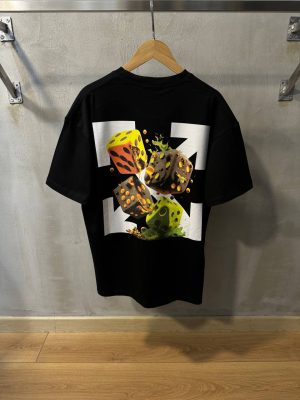 Black Off-white Dices arrow skate cotton tee