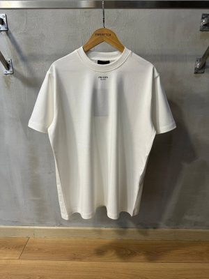 White Prada minimalist plain t shirt
