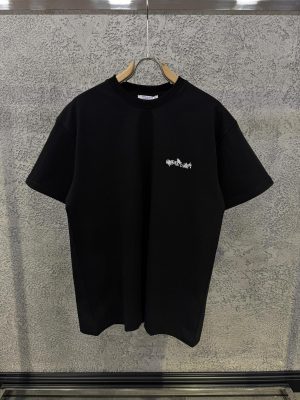 Black off-white flower arrow skate cotton tee