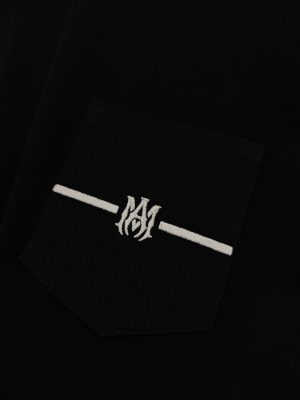 Black Amiri MA bar pocket logo cotton tee