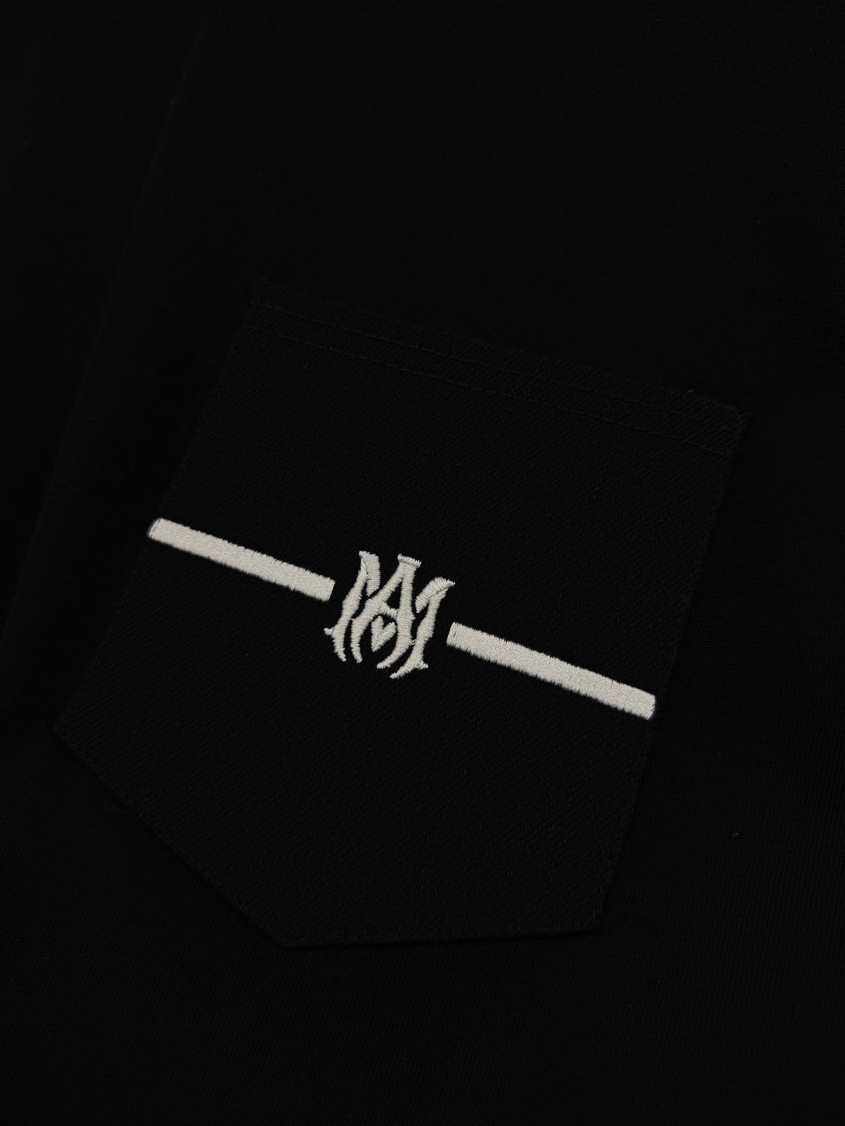 Black Amiri MA bar pocket logo cotton tee - Image 2